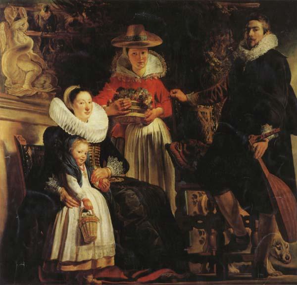 Jacob Jordaens The Artist and His Family in a Garden oil painting picture